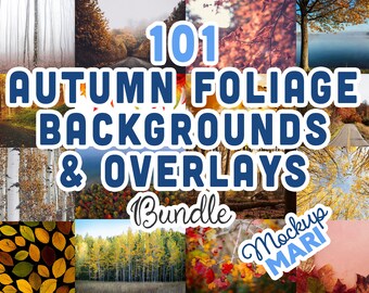 100 Fall Backgrounds Digital JPG Autumn Backdrop Overlay Foliage Falling Leaves Scenic Landscape Texture 300dpi High-Res Quality JPEG Bundle