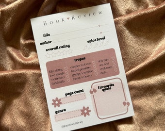 Book Review Notepad | A6 | 50 Pages | Book Lover