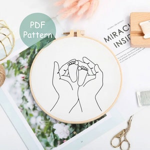 Baby Embroidery Pattern For Beginner | Modern Hand Embroidery PDF Pattern Instant Download | Embroidery PDF Pattern Design Hoop Art