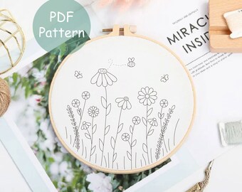 Plants Embroidery Pattern for Beginner | Floral Hand Embroidery PDF ...