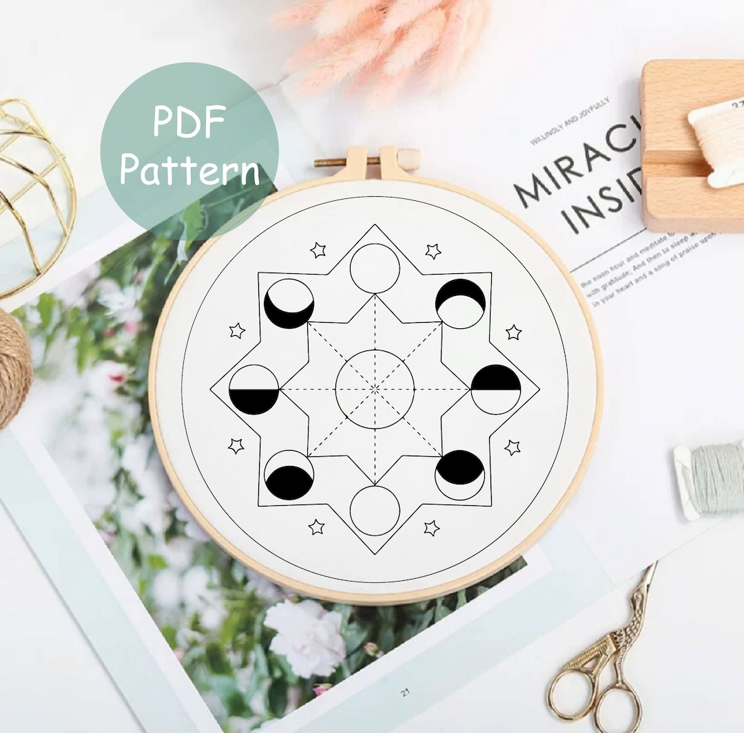 Celestial Embroidery Pattern for Beginner Hand Embroidery PDF Pattern
