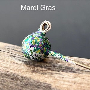 MARDI GRAS GLITTER hand painted ball jig heads