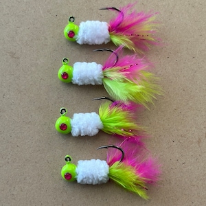 Hand tied crappie jigs
