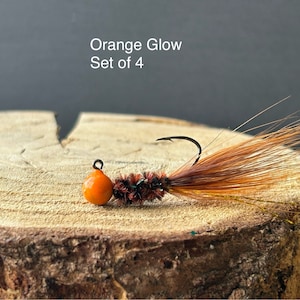 Hand tied GLOW in the DARK crappie jigs
