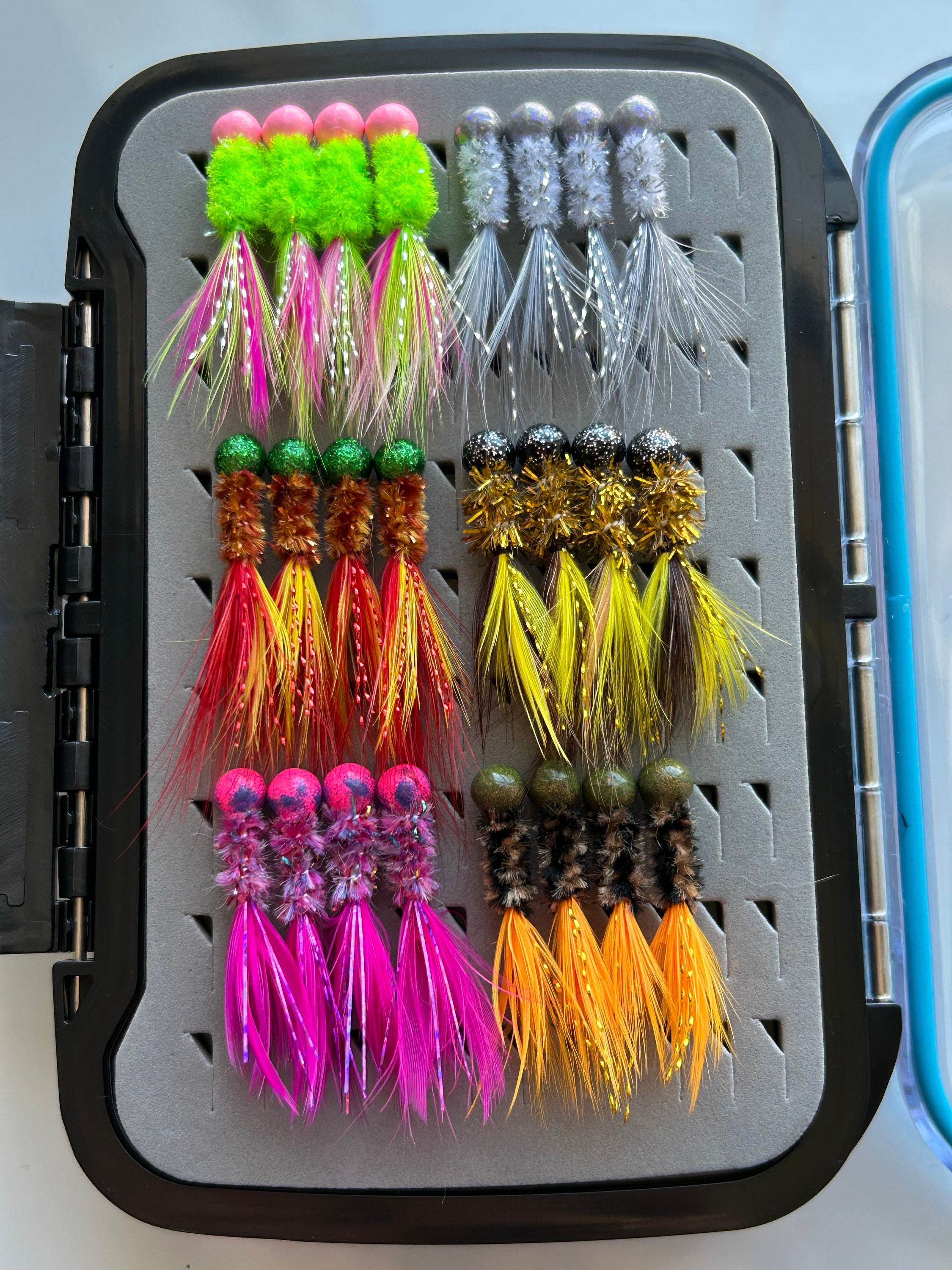 Salefly Fishing Lure Hooks Trout Bass Hand-tied/feather/hair/salt Water  Fresh Water Small-med-large/unbranded/handmade 62pc Set/vintage 
