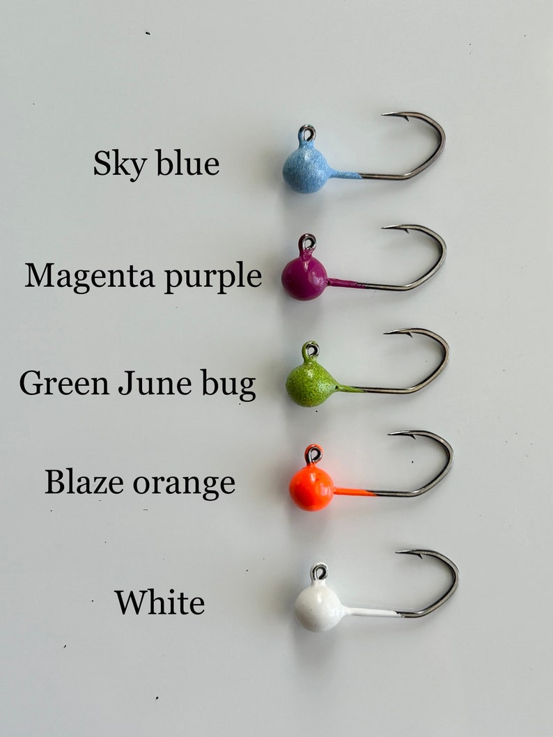Hand Painted Ball Jig Heads Sickle Hook Etsy