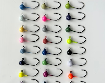 Hand painted ball jig heads sickle hook