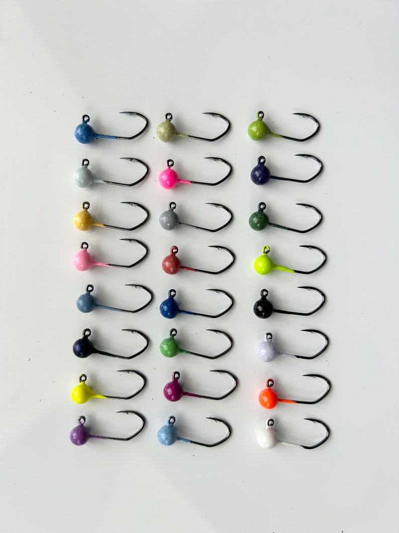 Hand Painted Ball Jig Heads Sickle Hook Etsy