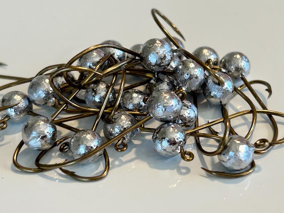 Unpainted ball jig heads MUSTAD sickle hook