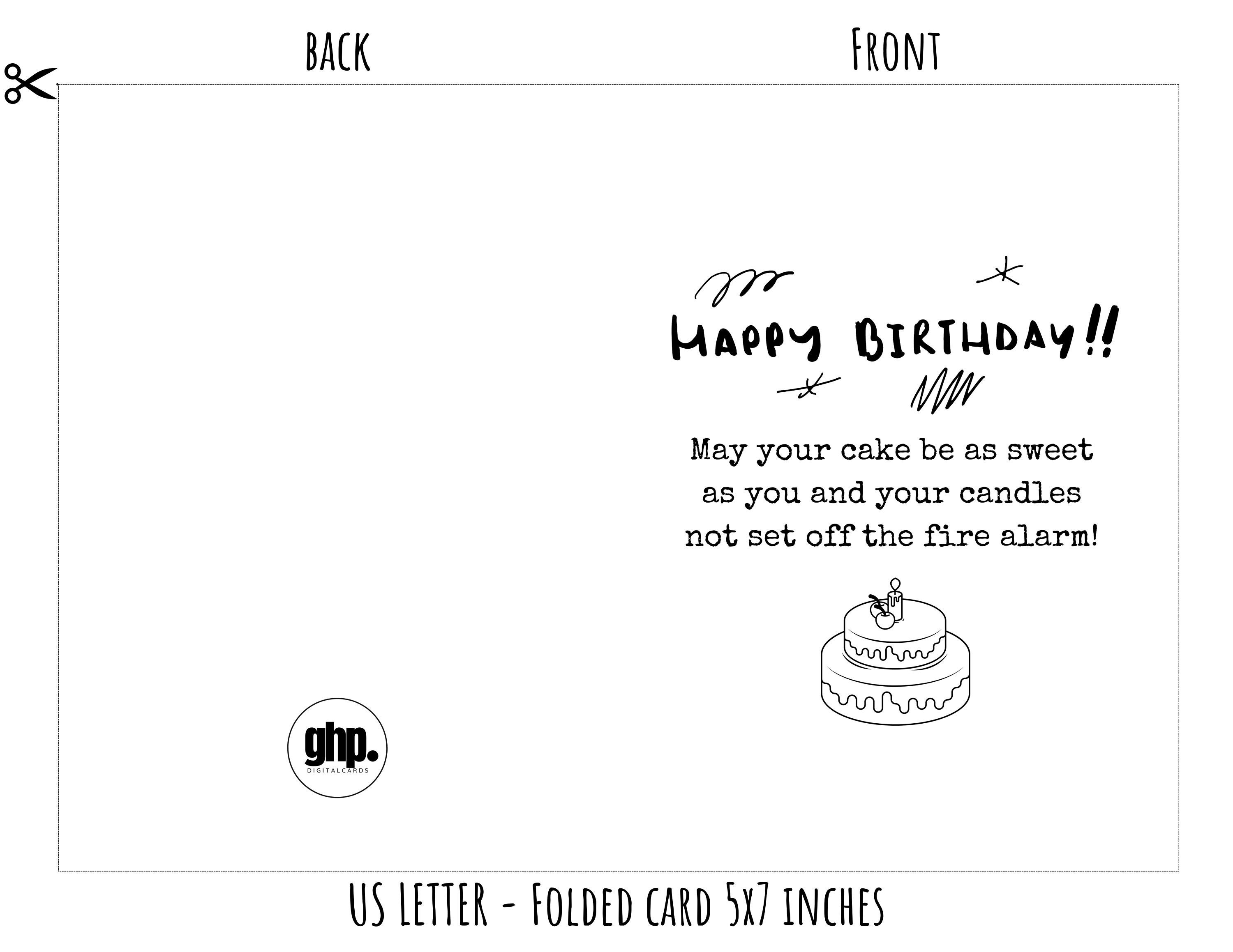 Funny Happy Birthday Card, Printable Happy Birthday Card, Funny