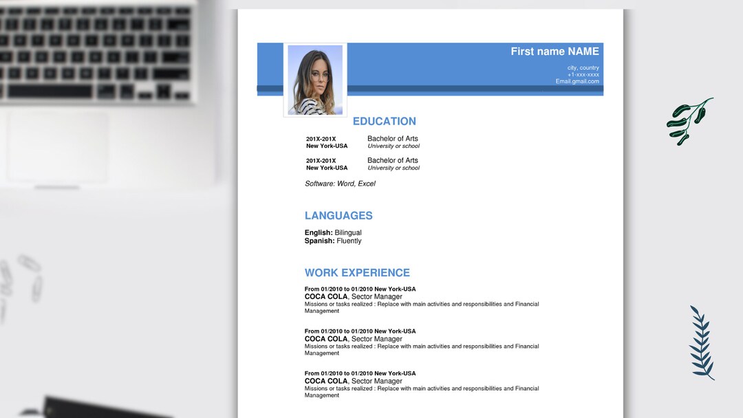 Simplecv Using Ms Word CV Template Simple Resume MS Word Pages Google Docs - Etsy Canada