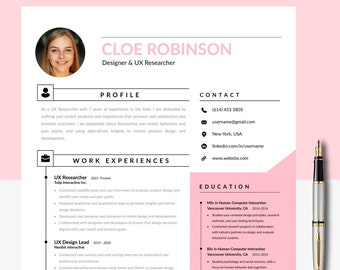 Modèle de CV avec photo 2023, modèle de CV professionnel moderne pour MS Word | + Lettre de motivation