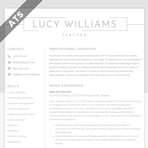 ATS Resume Template Ats Friendly Compatible Minimalist CV Resume Simple Ats Resume for MS Word image 1