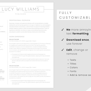 ATS Resume Template Ats Friendly Compatible Minimalist CV Resume Simple Ats Resume for MS Word image 2