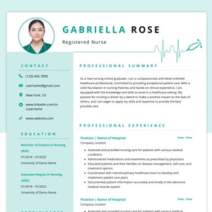 Nursing Resume Template + Cover Letter Template: Ideal for RNs, Nurse Practitioners, LPNs, Nursing Students & Healthcare Professionals