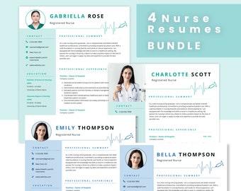 Nurse Resume Bundle: CV Template, Graduate Nursing Resume, New RN Resume, College Resume for Word, Nurse Practitioner - For New Graduates