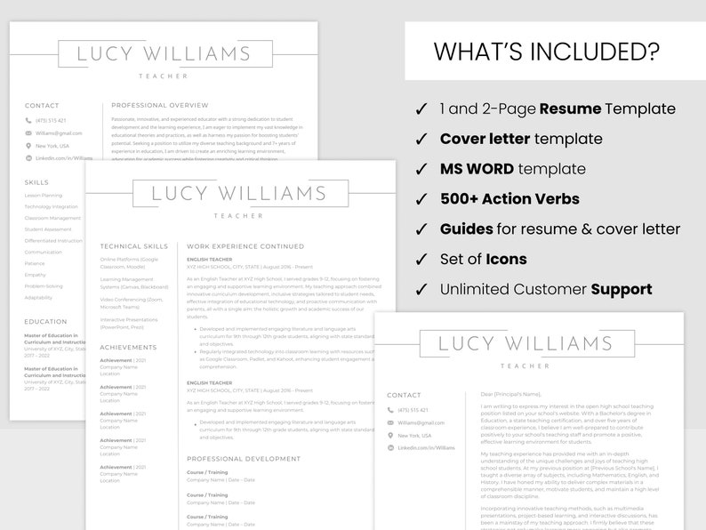 ATS Resume Template Ats Friendly Compatible Minimalist CV Resume Simple Ats Resume for MS Word image 6