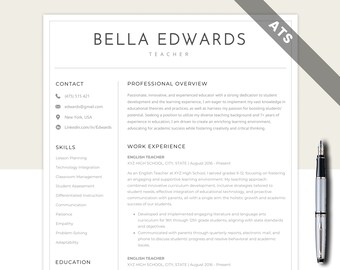Clean, Simple, Modern, Minimalist Resume Template for Word, 2 Page Professional Business and Marketing Analyst Resume, Ideal for Researchers