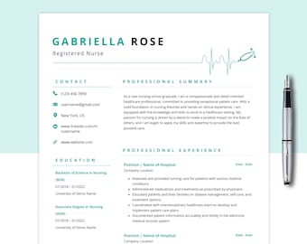 Nursing Resume Template + Cover Letter Template: Ideal for RNs, Nurse Practitioners, LPNs, Nursing Students & Healthcare Professionals