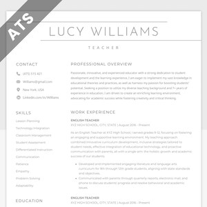 ATS Resume Template | Ats Friendly Compatible Minimalist CV Resume | Simple Ats Resume for MS Word