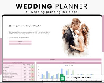 Wedding Planner Toolkit - Editable Budget, Complete Checklist, Timeline, Guest List Tracker and More - All-in-One Google Sheets Template
