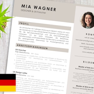 Bewerbungsvorlage, Lebenslauf Vorlage Deutsch, CV Word, Lebenslauf Vorlage, Professionelle Bewerbung German, CV Vorlage, Anschreiben-Vorlage