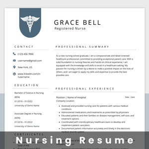 Nursing Resume Template & Cover Letter for Word: Healthcare Resume, RN Resume, Medical Assistant, Physician Assistant, Nurse Practitioner
