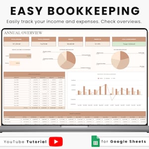 Bookkeeping Spreadsheet Template, Small Business Bookkeeping, Easy Income and Expense Tracker, Book keeping spreadsheet template