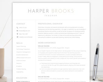 ATS Resume Template - Ats Friendly & Compatible CV for Executives, Minimalist and Professional Resume Design, CV Template