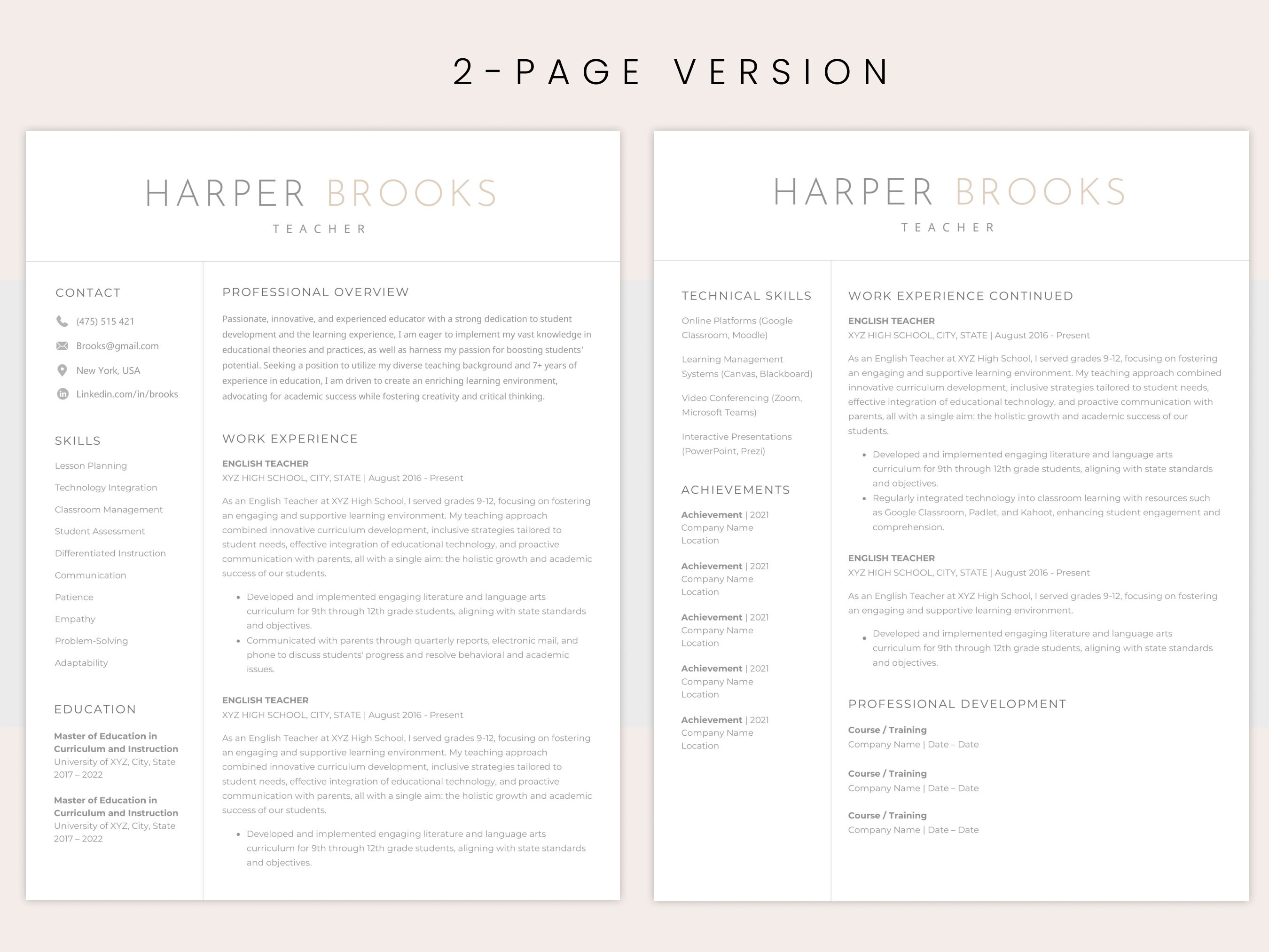 ATS Resume Template - Ats Friendly & Compatible CV for Executives