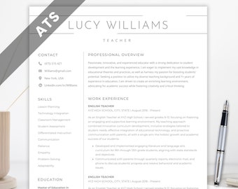 ATS Resume Template | Ats Friendly Compatible Minimalist CV Resume | Simple Ats Resume for MS Word