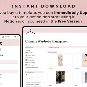 Wardrobe & Clothes Manager Notion Template: 2023 Digital Planner, That ...