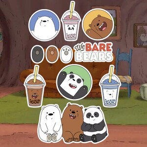 We Bare Bears Sticker Sheet | Cute Cartoon Vinyl Stickers | Ice Bear ...