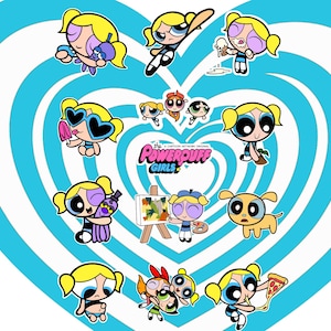 Bubbles Sticker Sheet – 11 Powerpuff Girls Stickers, Girl Boss Stickers for Journaling, Scrapbooking & Giftsnostalgic, 90s stickers