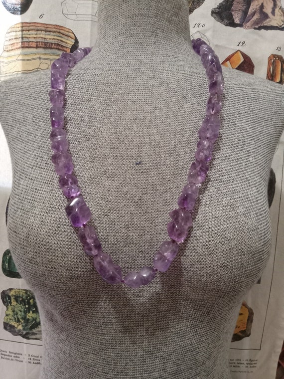 Heavy Carved Amethyst Necklace