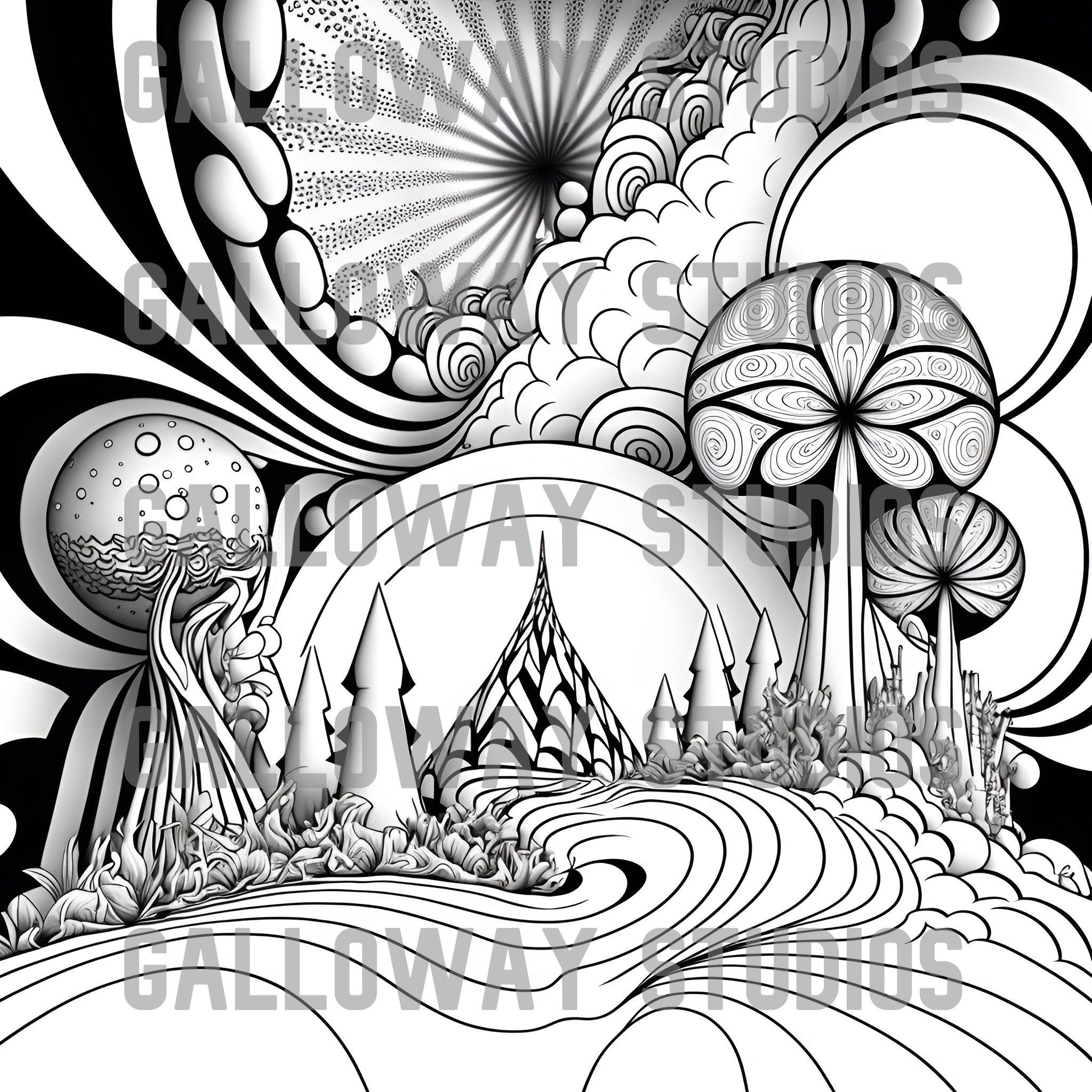 Psychedelic Coloring Book Adult Coloring, Stoner, Trippy, Harm ...