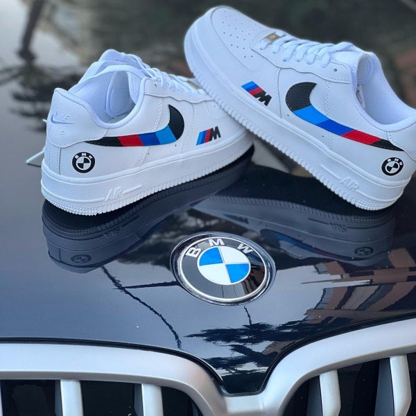 Sneakers BMW, Air Force 1 BMW Handbemalt, Fahrzeug Schuhe