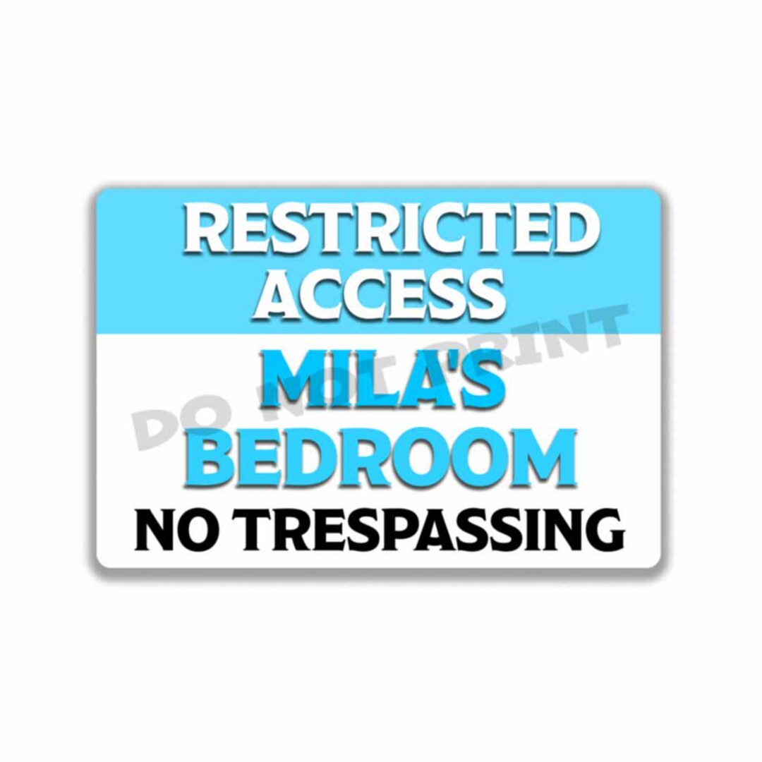 Personalized Girls Room Sign BLUE Bedroom Door Sign Funny Kids Childs ...