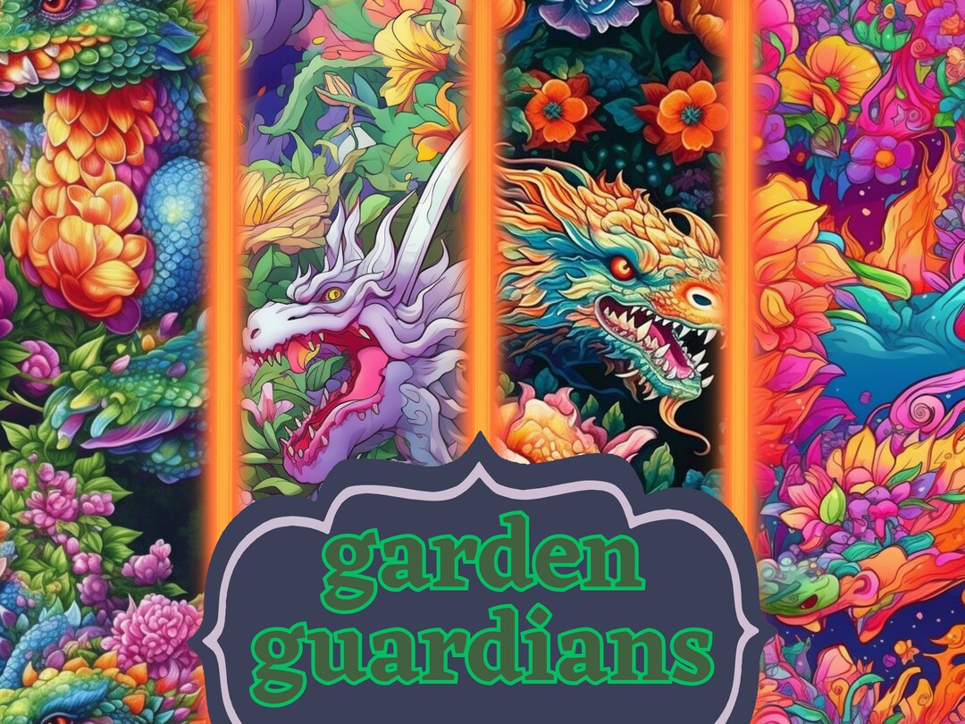 Garden Guardians 4 Digital Art Seamless Digital Pattern - Etsy