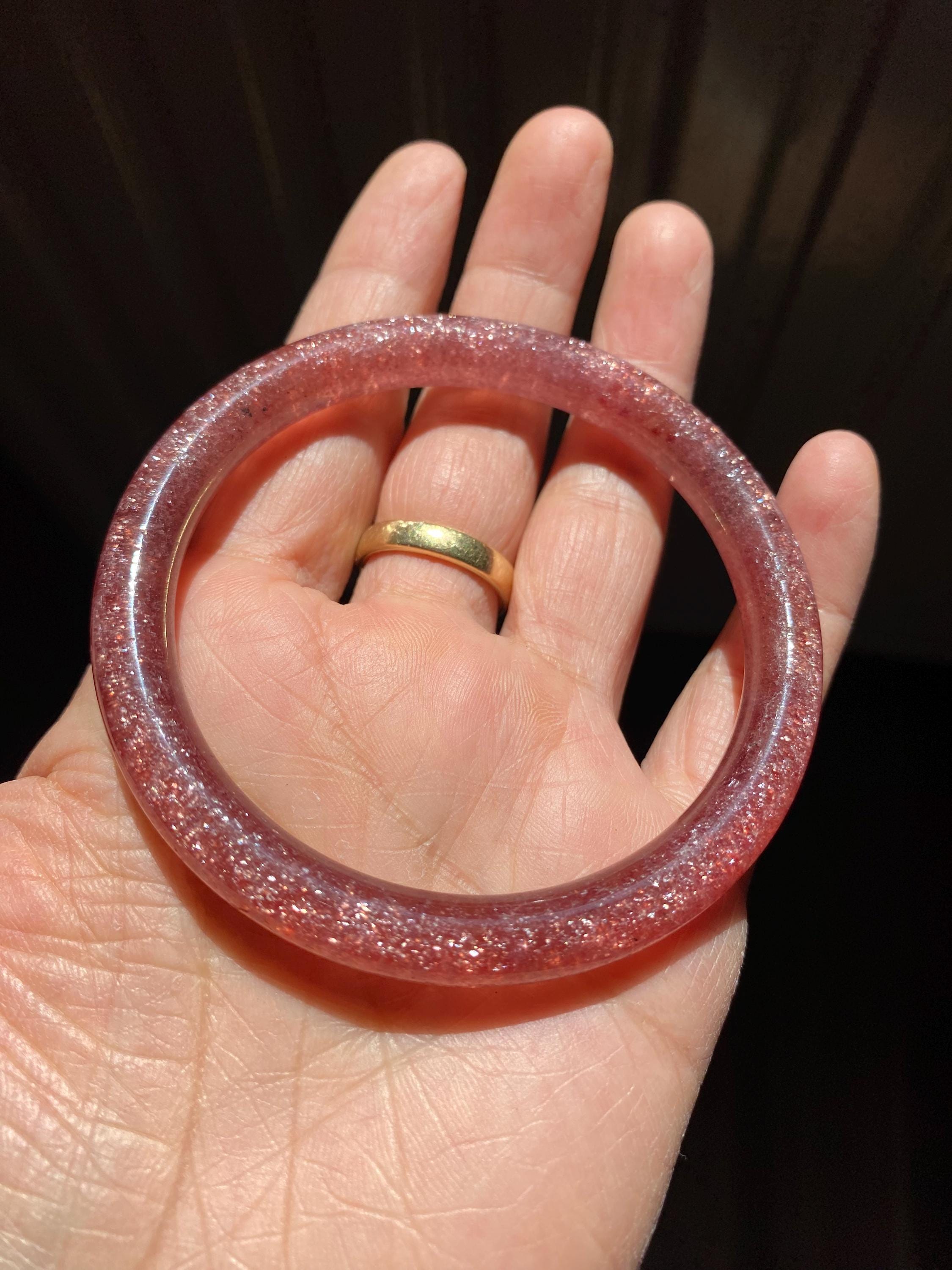 スターライトストロベリークォーツバングルブレスレット 内径60.7mm 