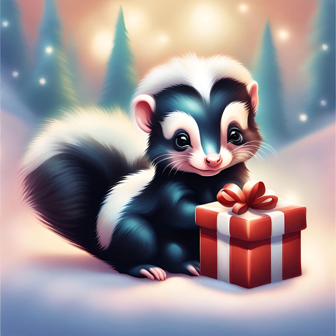 Christmas 6 Skunk, Christmas, Animal, Xmas, Skunk, Snow, Snowy