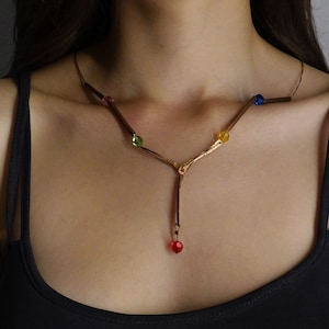 Kristall Halskette für Geschenk Kupfer Halskette Design Kupfer Anhänger für Frau Kupfer Design