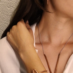 Copper Jewelry Set of necklace bracelet and earrings | Copper pendant for women bracelet for gift copper handmade earrings gift necklace