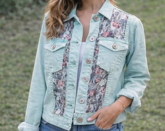 Denim jacket- Vintage Sustainable Denim Jacket, Upcycled Jean Jacket, Eco-Friendly Fashion, Vintage Clothing, Sustainable Outerwear