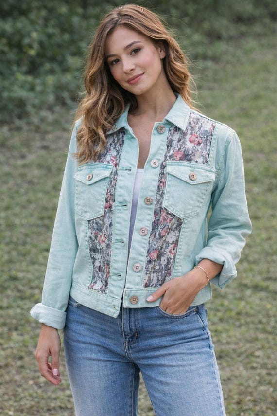 Denim jacket- Vintage Sustainable Denim Jacket, Upcycled Jean Jacket, Eco-Friendly Fashion, Vintage Clothing, Sustainable Outerwear