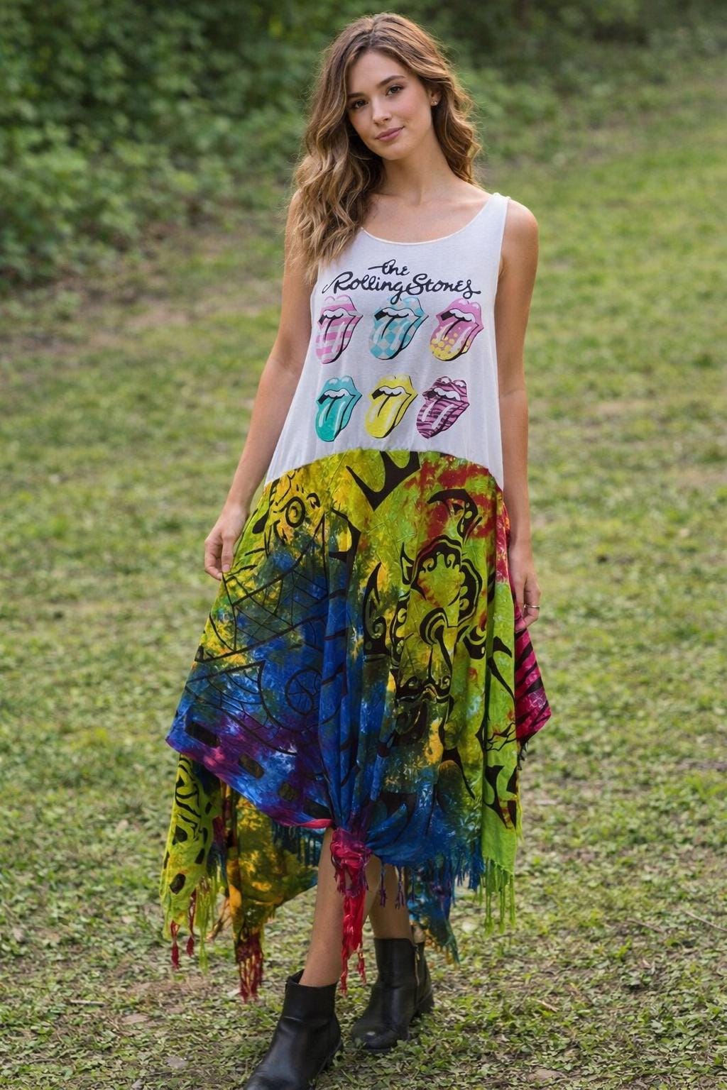 chinese dress ladies Denver Abstract Printed Midi-Length Shirt Dress x Large