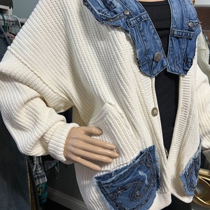 Sweater, oversized sweater, Upcycled Cardigan, sustainable outerwear, image 6