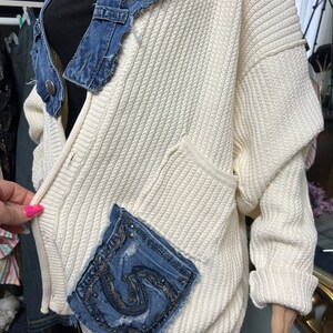 Sweater, oversized sweater, Upcycled Cardigan, sustainable outerwear, image 5