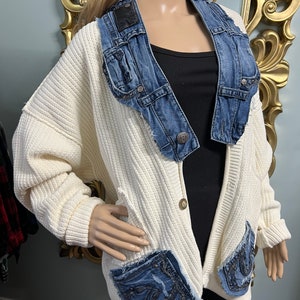 Sweater, oversized sweater, Upcycled Cardigan, sustainable outerwear, image 4
