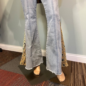 Denim jeans-Bell bottom jeans, up cycled jeans, hippie fashion,
